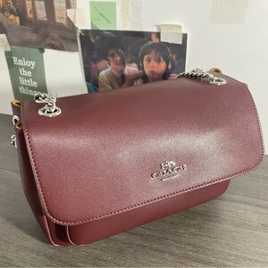 Coach Maroon Leather Shoulder Bag